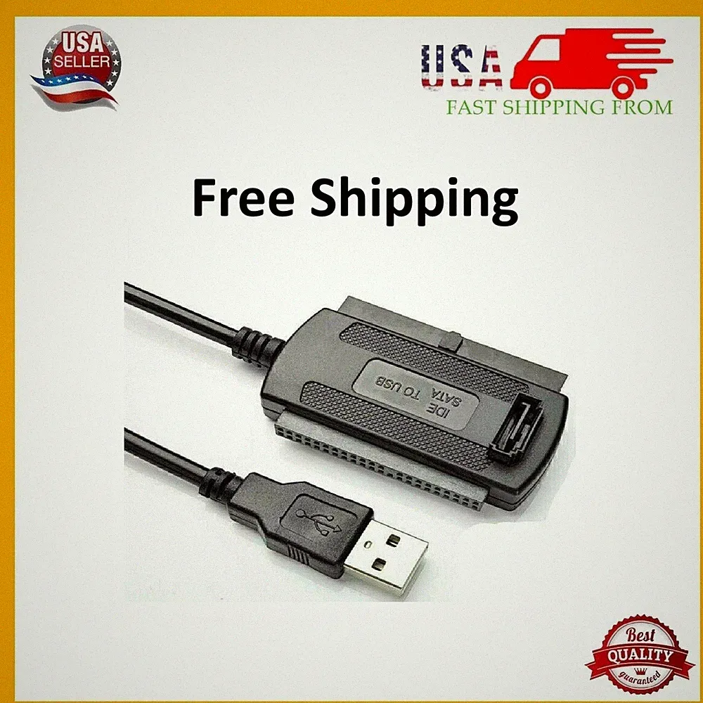 2 Pack USB 2.0 To IDE SATA PATA IDE 2.5" 3.5" HDD Hard Drive Adapter Cable Kit