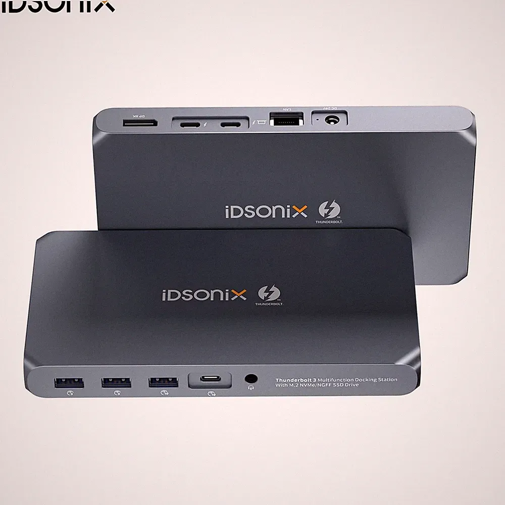 2Bay Thunderbolt 3 HUB M.2 NVMe/NGFF USB-C Docking Station Aluminium Ultra HD 8K