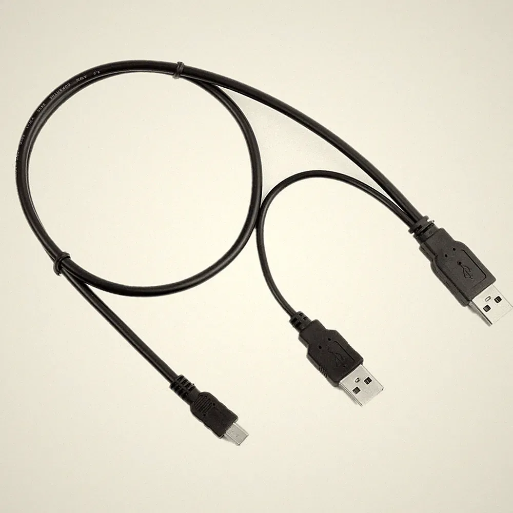 2ft USB Y Charger Data Sync Cord Cable For Maxtor 2.5" Portable Hard Drive Disk