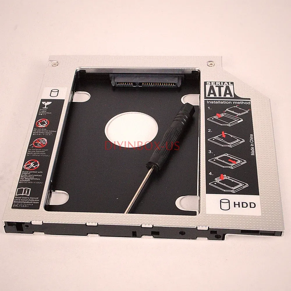 2nd Hard Drive Case Tray HDD SSD Caddy for HP EliteBook 2530P 2540p 2560p