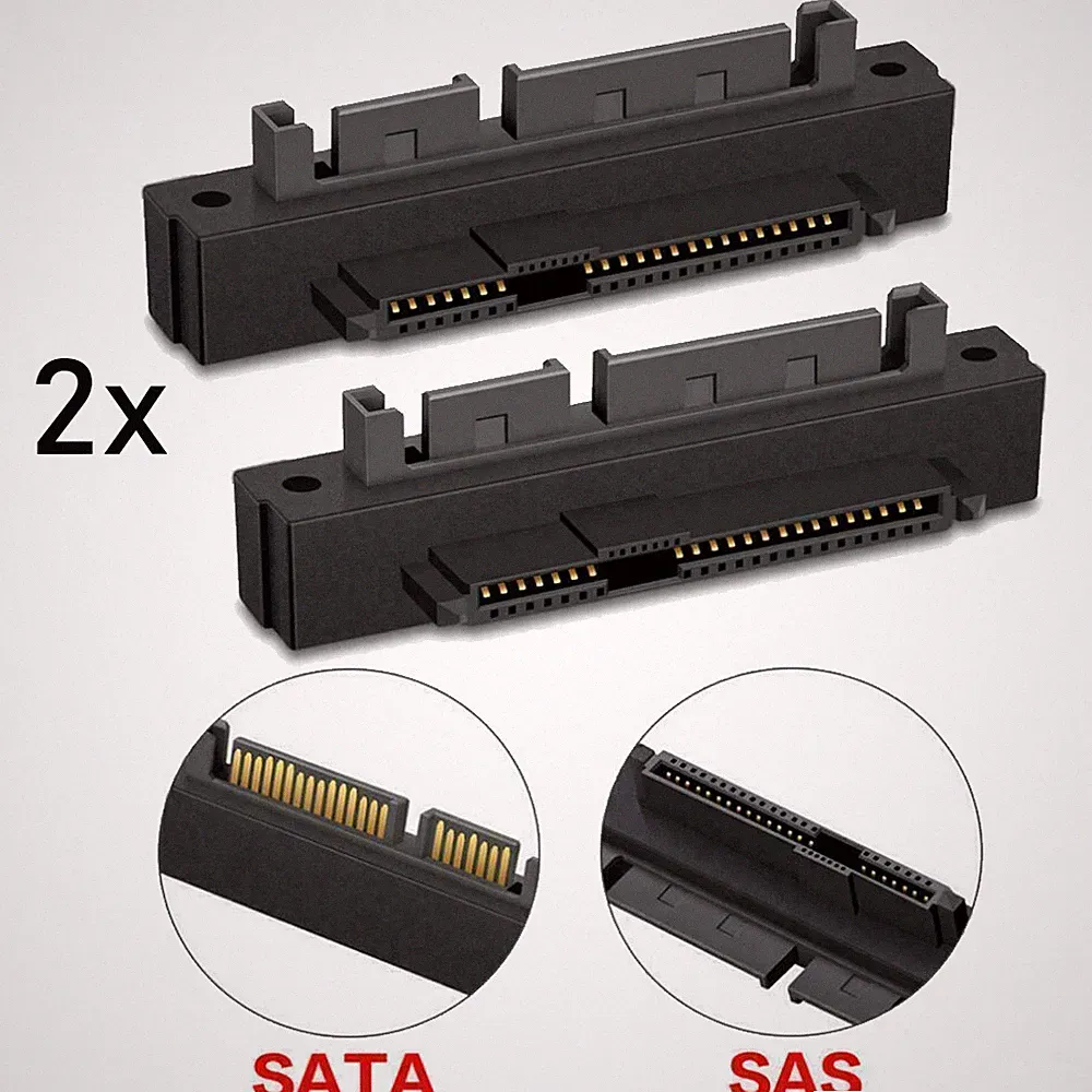 2PC SFF-8482 SAS To SATA 22 Pin Angle 90 Degree Hard Disk Adapter New