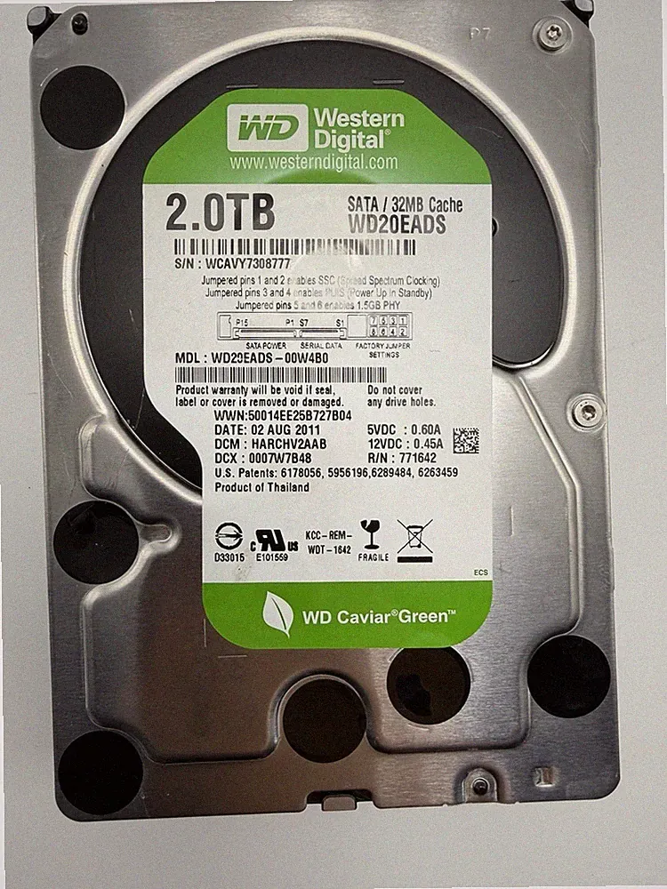 2TB 3.5" Desktop Internal HDD - Mixed Brands Sent Randomly, Tested Working, 1pc