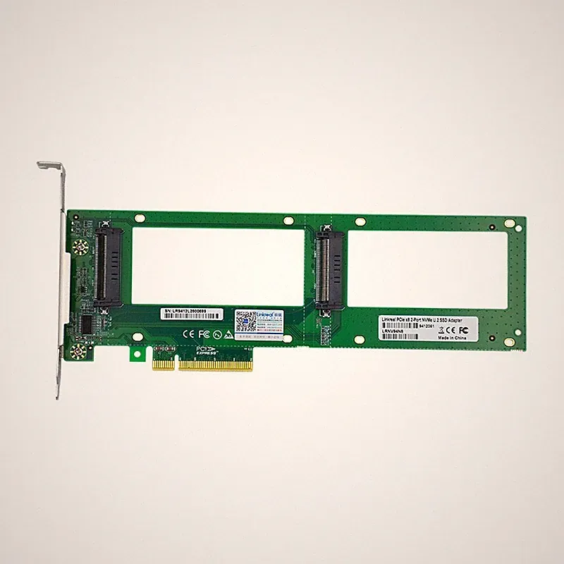 2X U.2 SFF-8639 SSD to PCI Express 3.0 Gen 3 X8 Card U.2 NVMe SSD Adapt