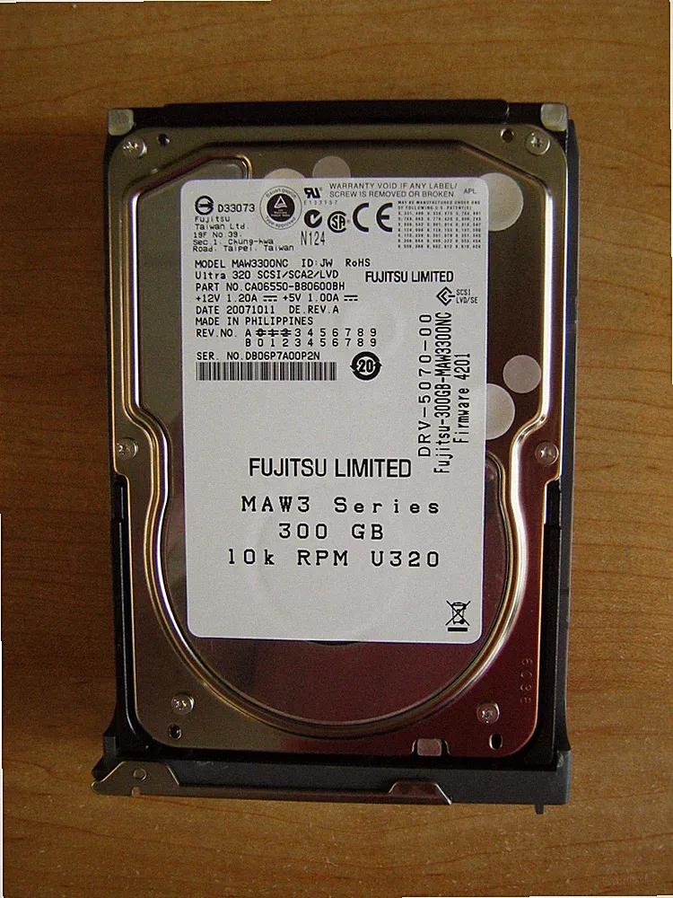 300GB Fujitsu HP Enterprise 10K RPM Ultra320 SCSI 80pin Oem MAW3300NC Hard Drive