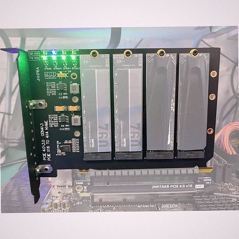 4 4.0 X16 PCIe Gen 2260 NVMe to 4x4 SSD Drive State 2280 PCI-E Expansion 4.0
