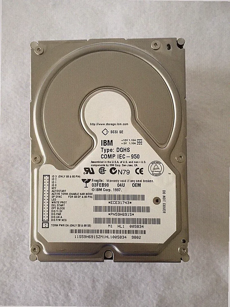 4.5GB IBM DGHS 04U 3.5' 68 PIN SCSI Internal Hard Disk Drive Enterprise Grade