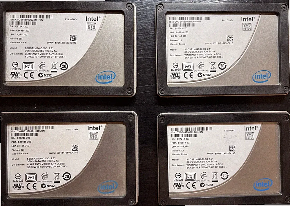 4 Pack - Intel X25-V 40GB External (SSDSA2M040G2GC) SSD