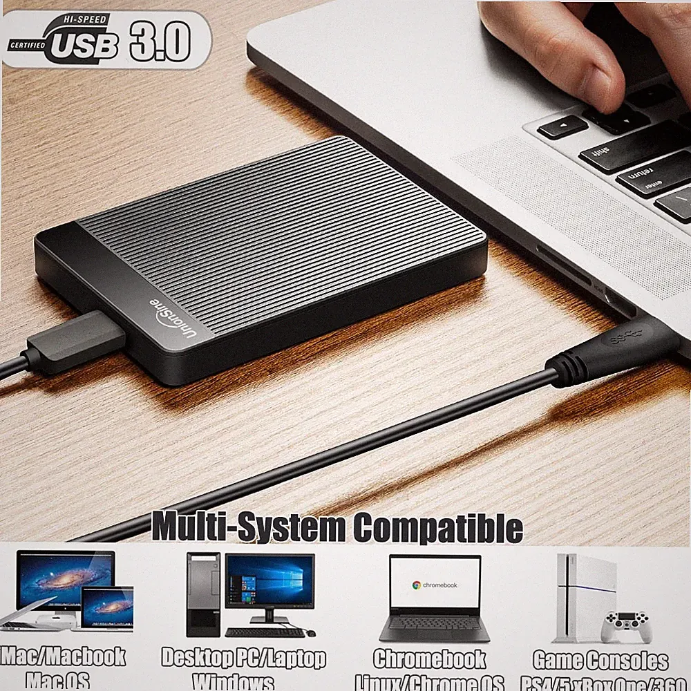 500GB 1TB External USB 3.0 Hard Drive Portable Desktop PC Mobile Hard Disk Slim