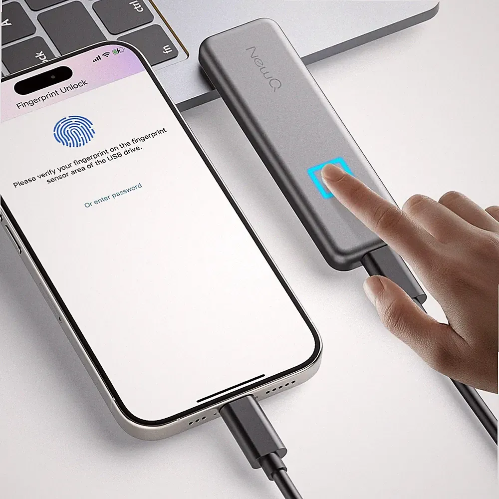 512GB Touch Portable SSD Fingerprint Encryption