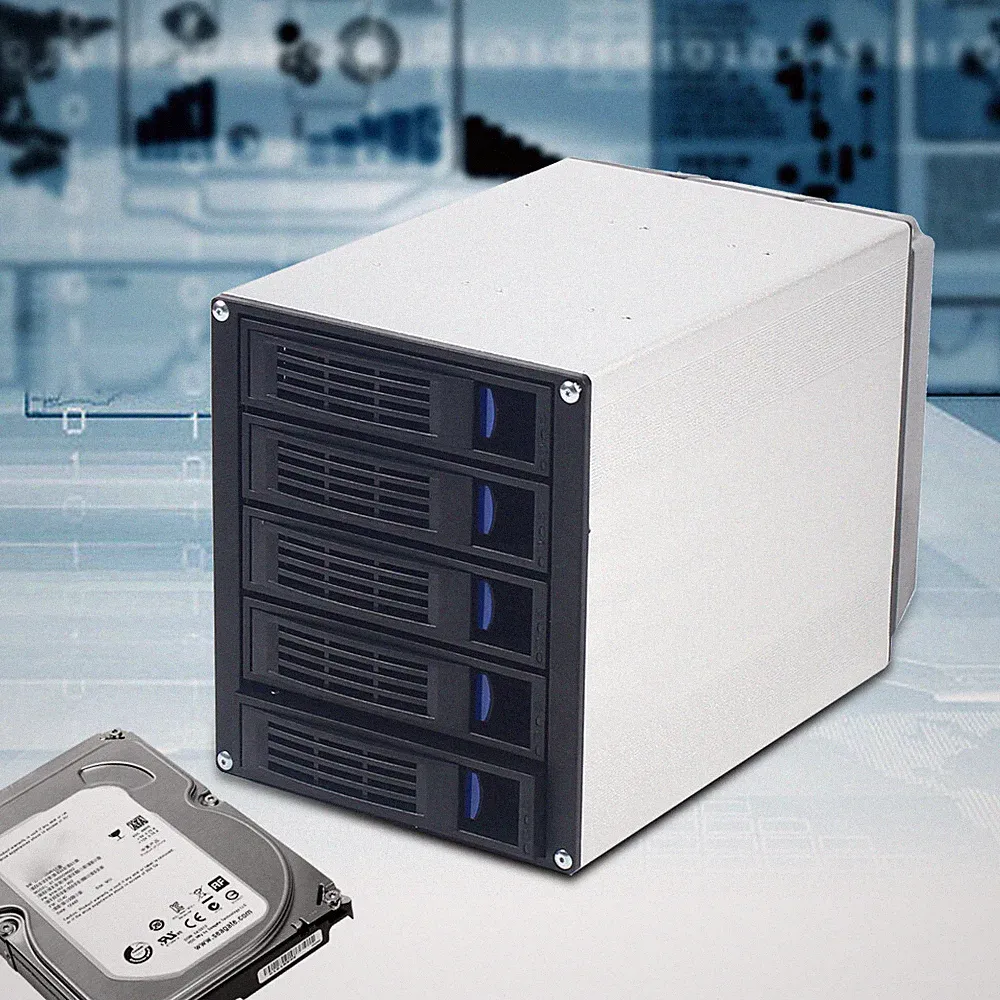 6 Gbps 5 Bay SATA HDD SAS Docking Station Offline Clone 2.5/3.5" Hard Drive Bays