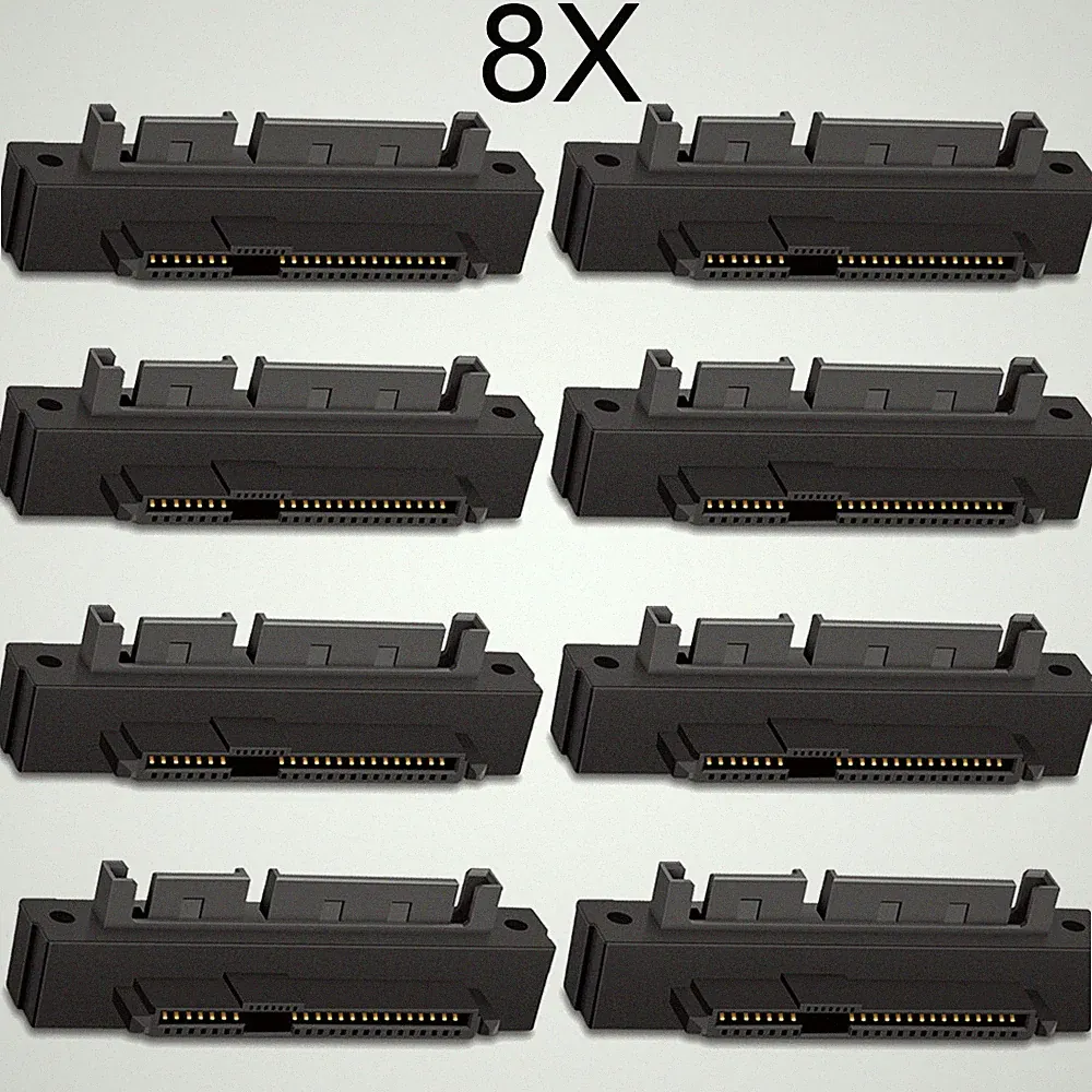 8pcs SFF-8482 SAS To SATA 22 Pin Angle 90 Degree Hard Disk Adapter NEW