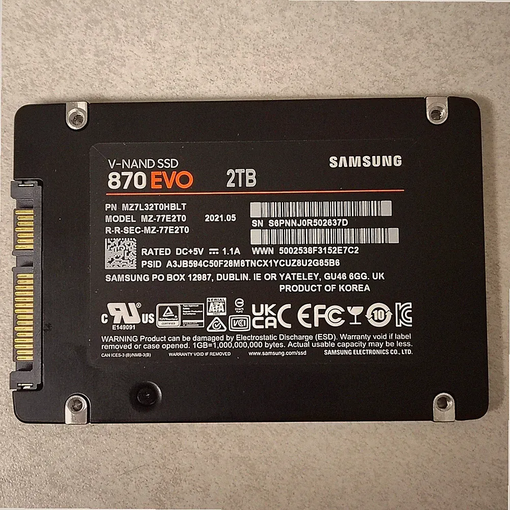 *99% HEALTH!* Samsung 870 EVO 2TB 2.5" SATA III SSD Solid State Drive MZ-77E2T0