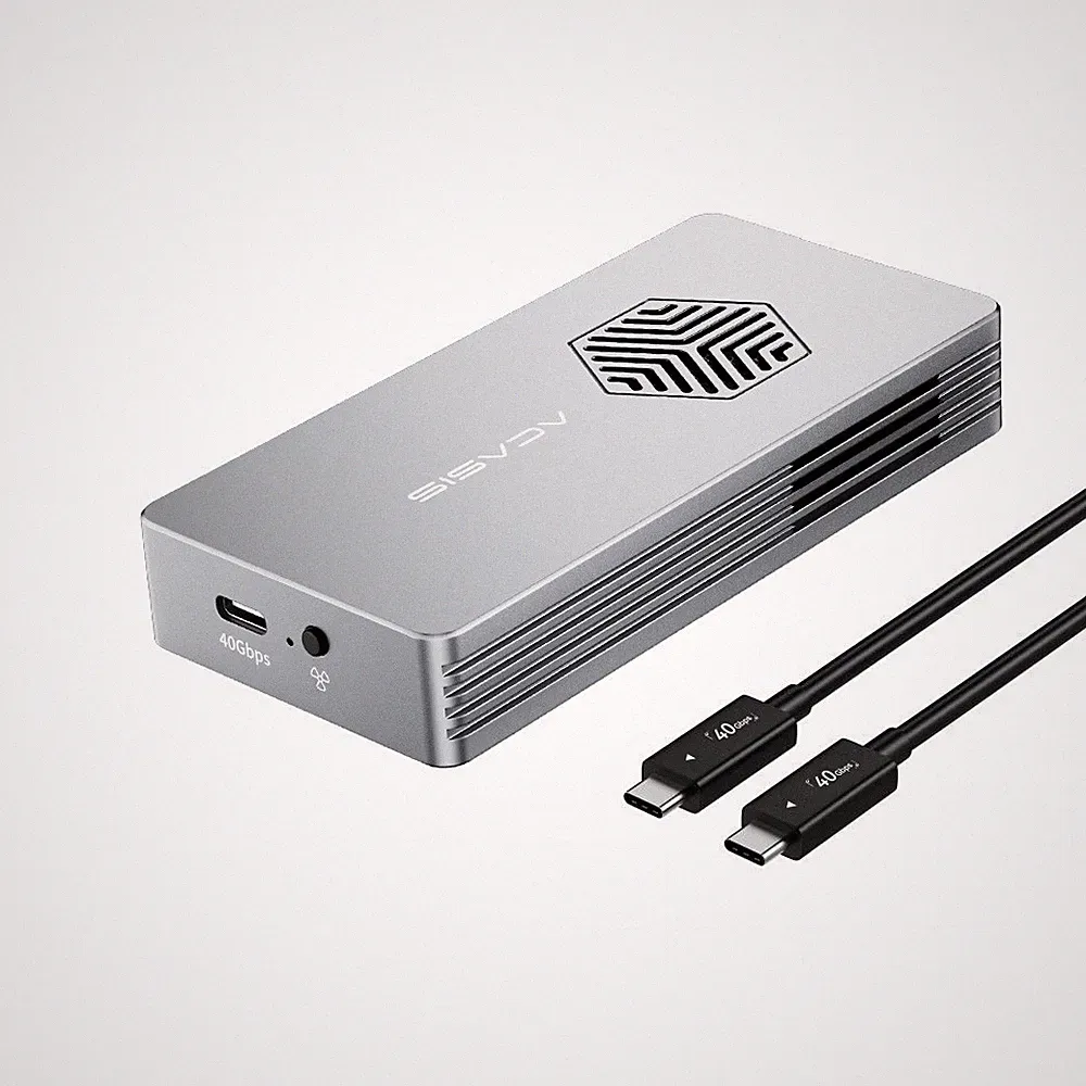 Acasis 40Gbps M.2 NVMe SSD Enclosure External Hard Drive Case with Cooling Fan