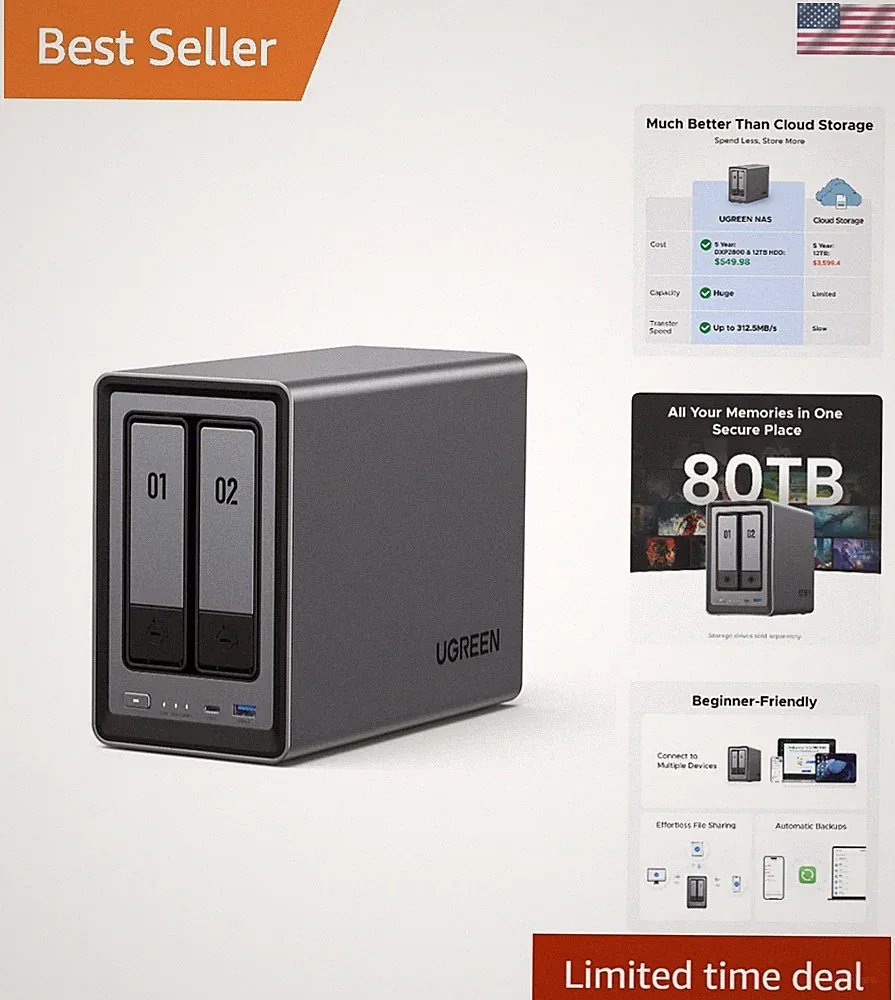 Adventurous 2-Bay NAS: 80TB Storage, Intel N100 Power for Enhanced Data Control