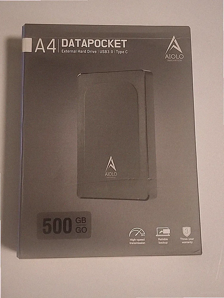 AIolo A4 DataPocket 500GB External Hard Drive USB 3.0 Type-C New