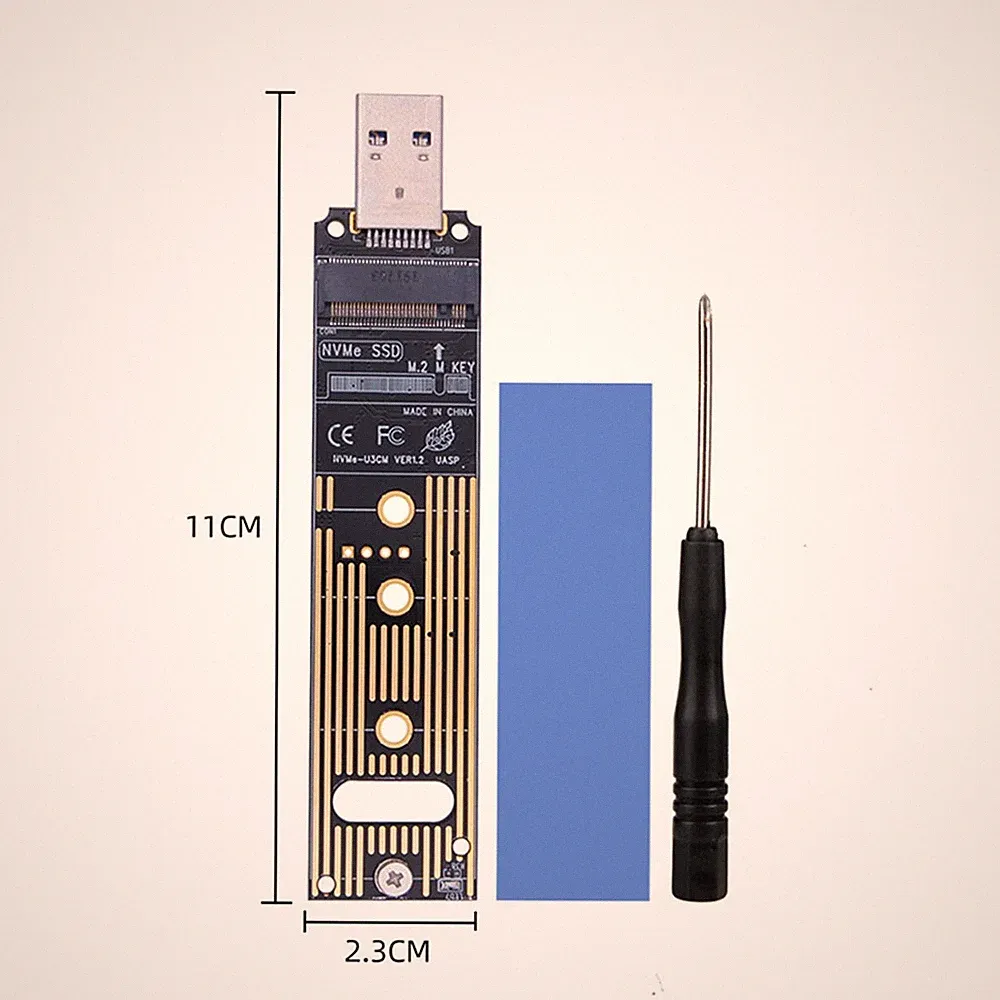 Aluminum M.2 NVME SSD to USB 3.1 Adapter Hard Drive With Screwdriver Tool