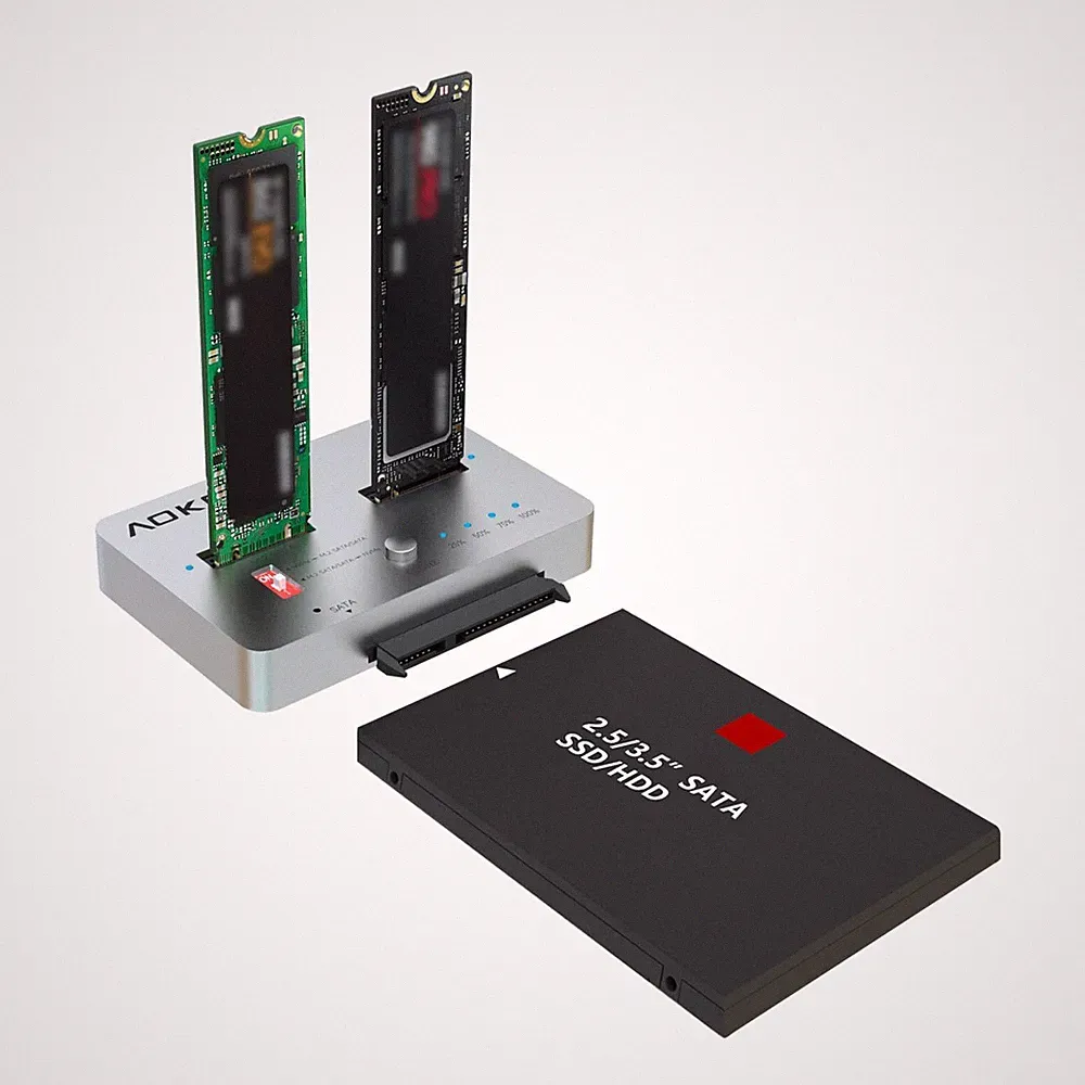 AOKO M.2 Duplicator NVMe to SATA Clone Docking Station with 2.5 /3.5 SATA A