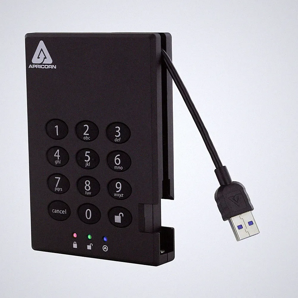 Apricorn 2TB Aegis Padlock USB 3.0 256-Bit AES XTS Hardware Encrypted Portabl...