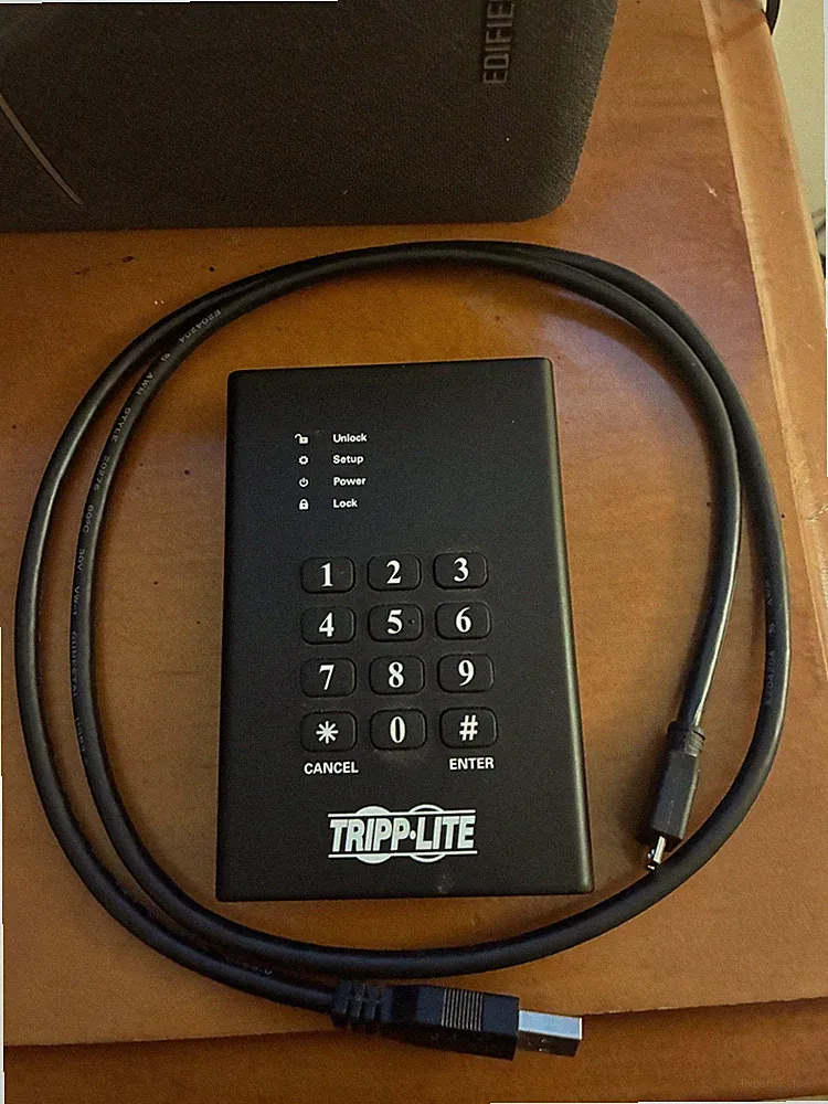 Apricorn Aegis Padlock 2TB Encrypted USB 3.0 Hard Drive with PIN Access