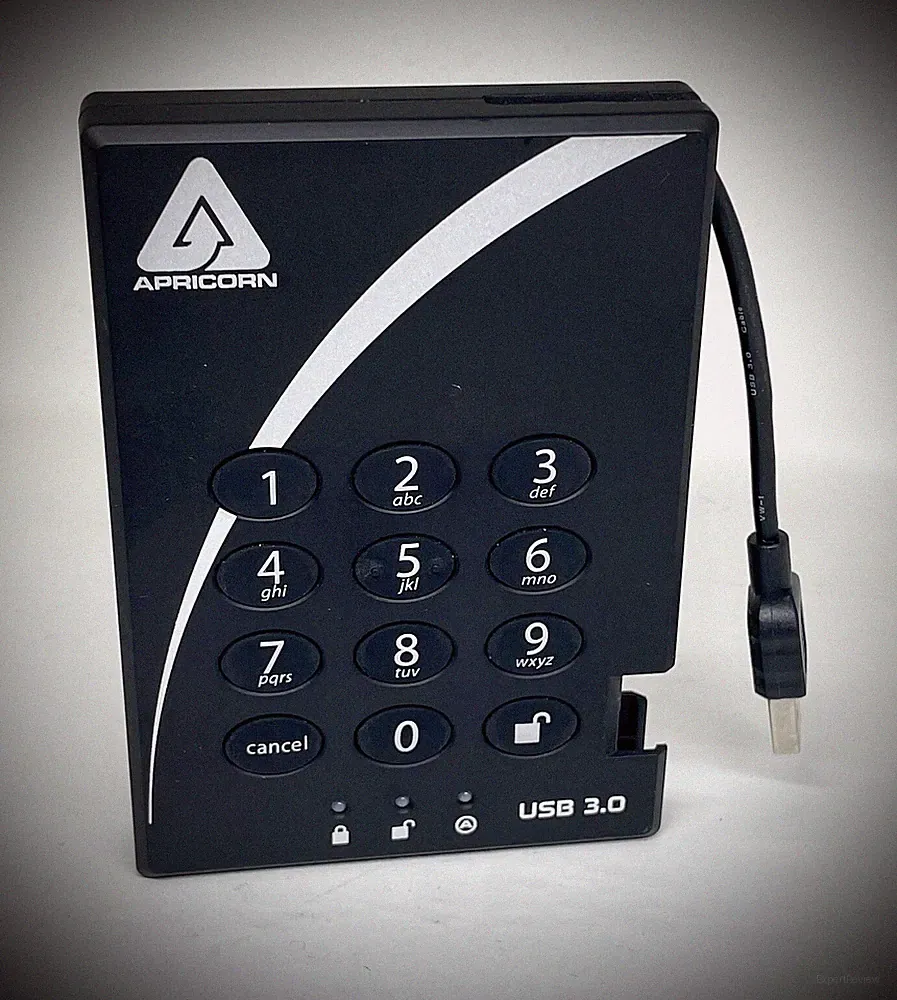 Apricorn Aegis Padlock USB 3.0 256 AES Encryption 1TB Hard Drive A25-3PL256-1000