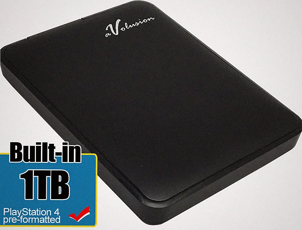 Avolusion 1TB USB 3.0 (PS4 Pre-Formatted) External PS4 Hard Drive (Slim & Pro)