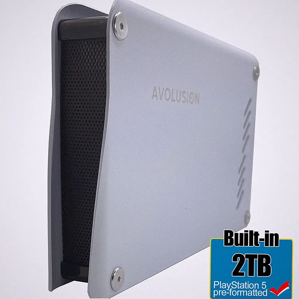 Avolusion PRO-M5 2TB USB 3.0 External Gaming HD for PS5 (WHITE) 2YR WARRANTY