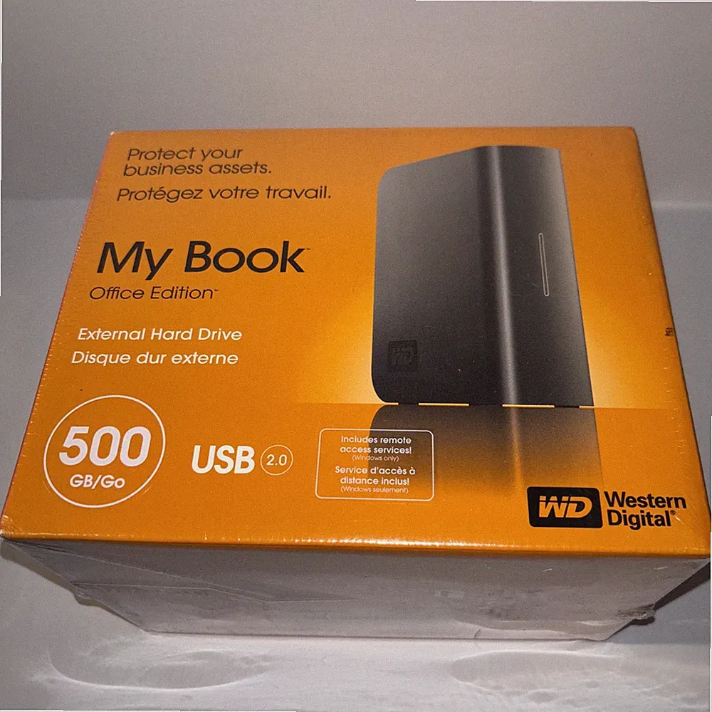 BRAND NEW MY BOOK OFFICE EDITION EXTERNAL HARD DRIVE WESTERN DIGITAL 500GB
