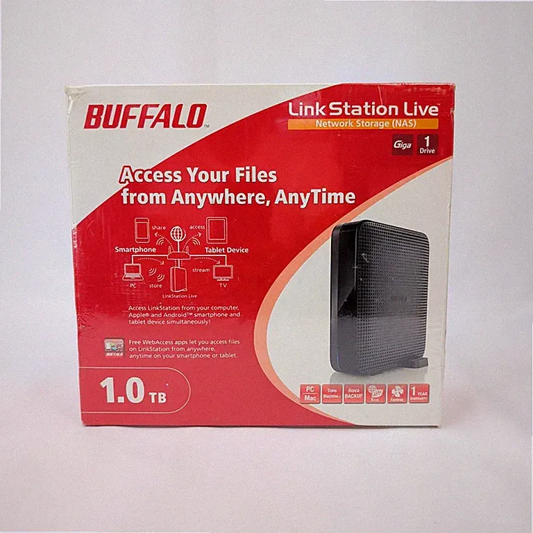 Buffalo LinkStation Live 1TB NAS Network Storage LS-X1.0TL V2 New Sealed Black