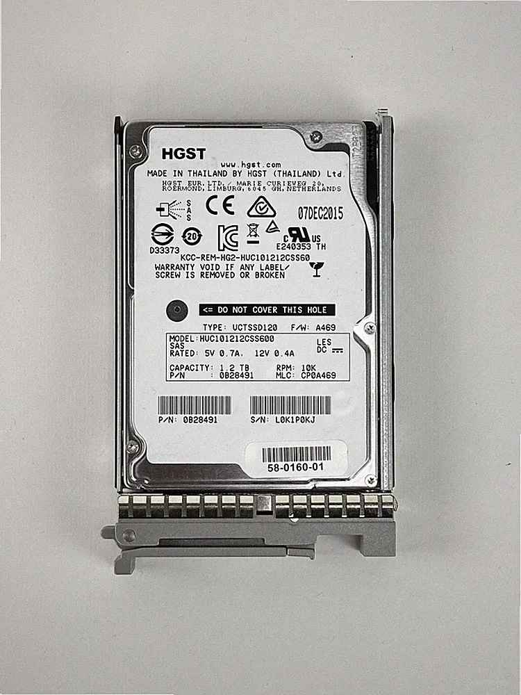 Cisco 1.2TB 10K RPM SAS 6Gbps HDD 2.5 SFF Hard Drive 58-0160-01 HUC101212CSS600