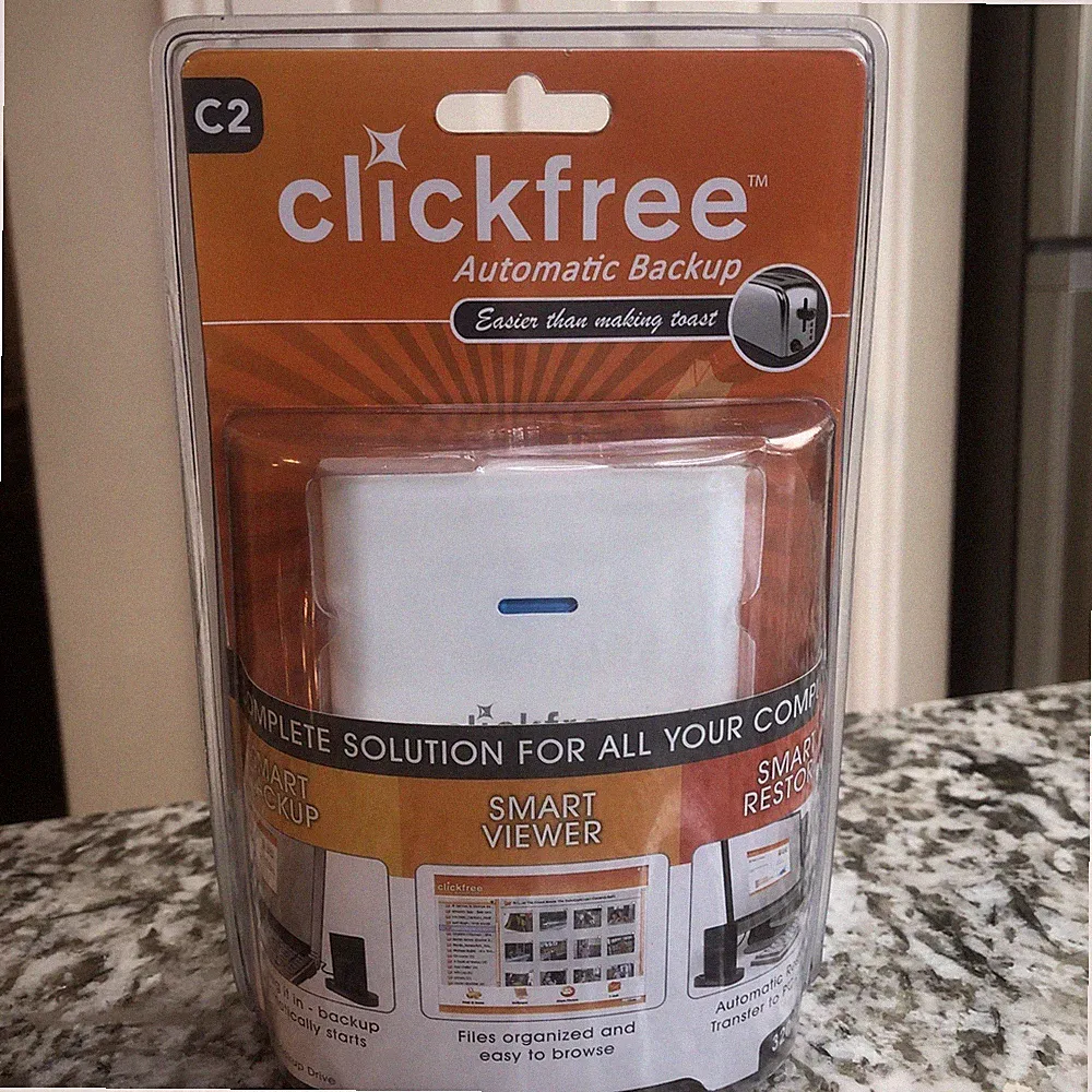 Clickfree C2 320GB External USB Hard Drive Automatic Backup SEALED for PC Mac