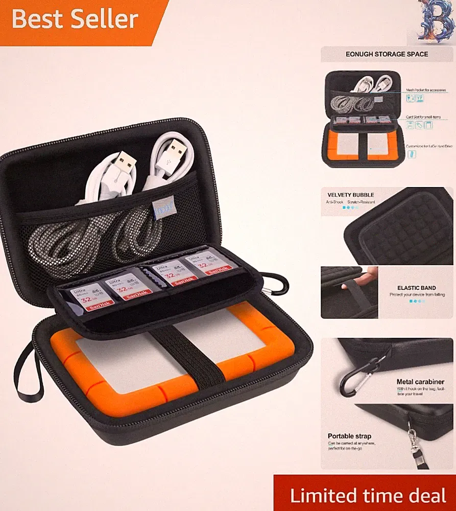 Compact Portable Carrying Case for USB Hard Drives - Extra Storage & Protection