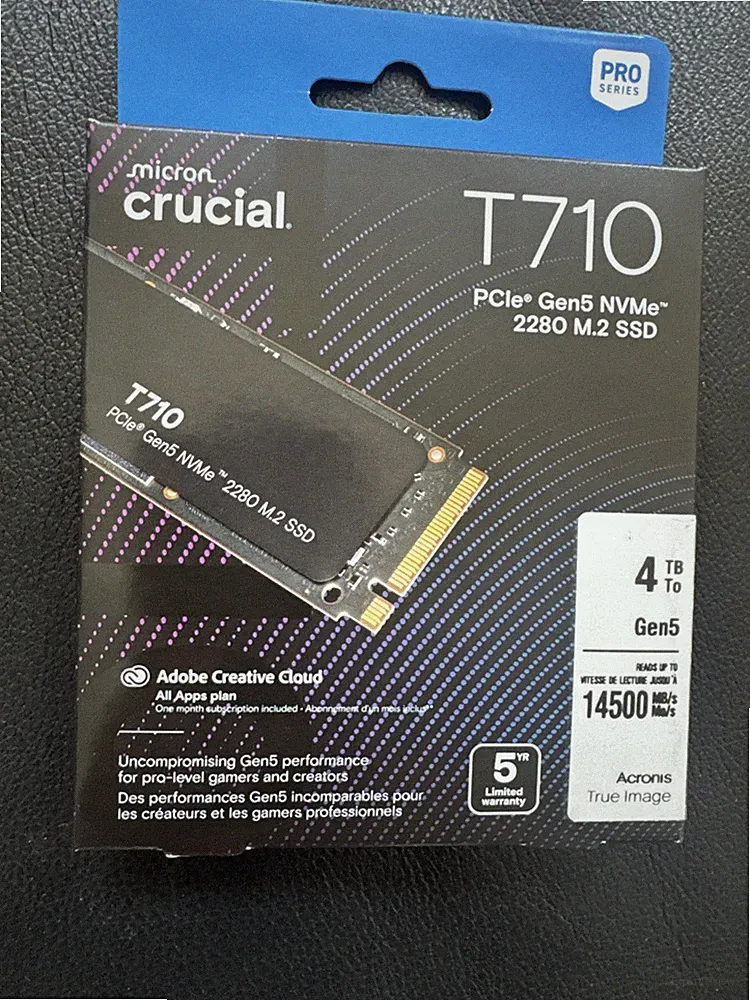 Crucial T710 4 Tb Micron Pro Series Gen5 M.2 NVMe SSD up to 14,500 MB/s NEW