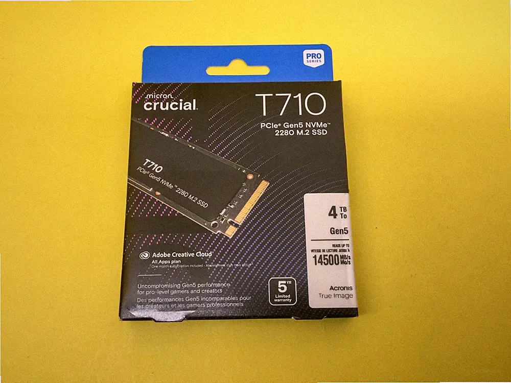 Crucial T710 4TB PCIe Gen5 NVMe M.2 2280 Internal SSD CT4000T710SSD8 New Sealed