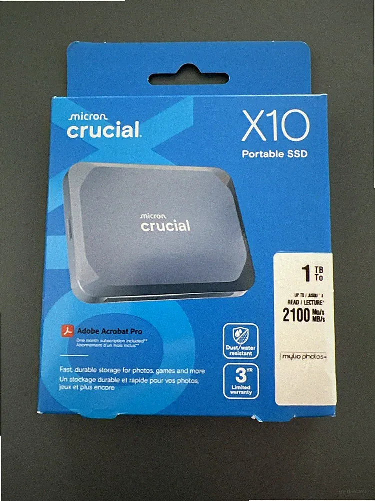Crucial X10 1TB Blue Portable SSD, 2100MB/s, USB-C 3.2, External Solid State