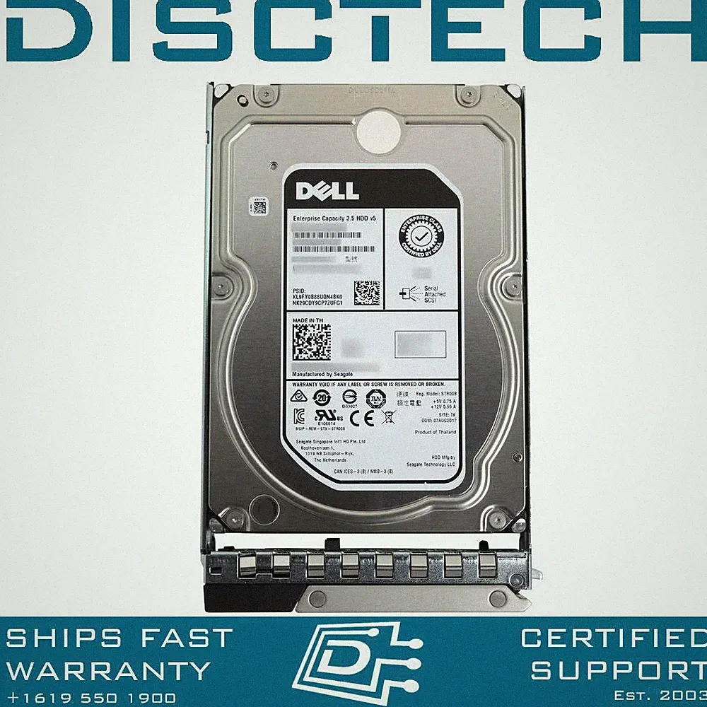 Dell 400-ATKV / 88MH8 8TB 3.5” 7.2K RPM 512e SATA Hard Disk Drive Kit X7K8W