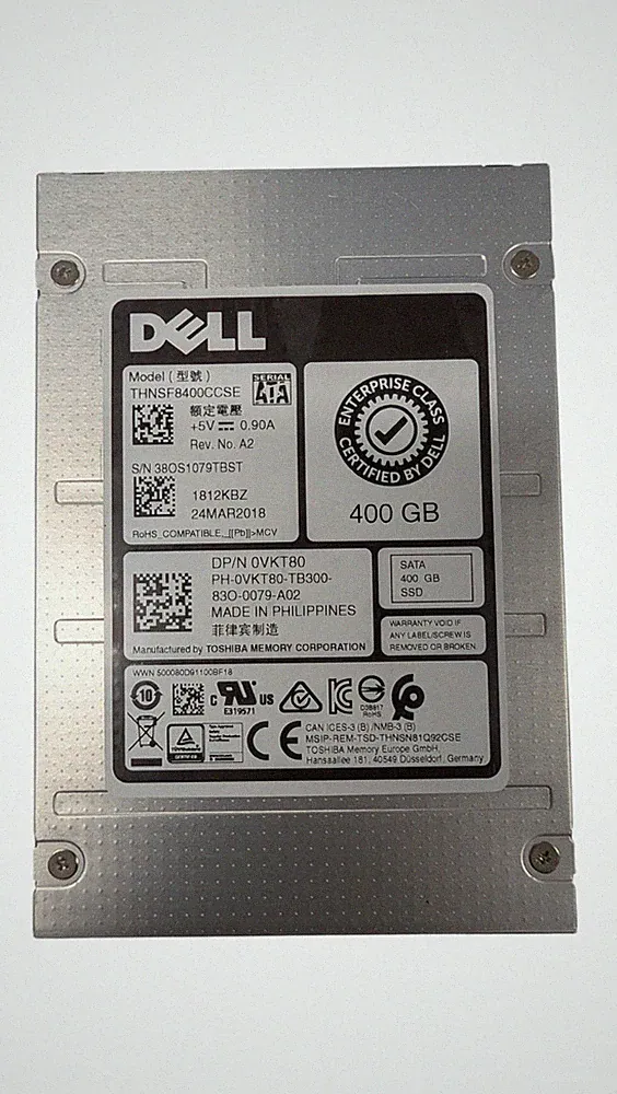 Dell 400GB, Internal, Enterprise Class 2.5" SATA Solid State Drive - 0VKT80