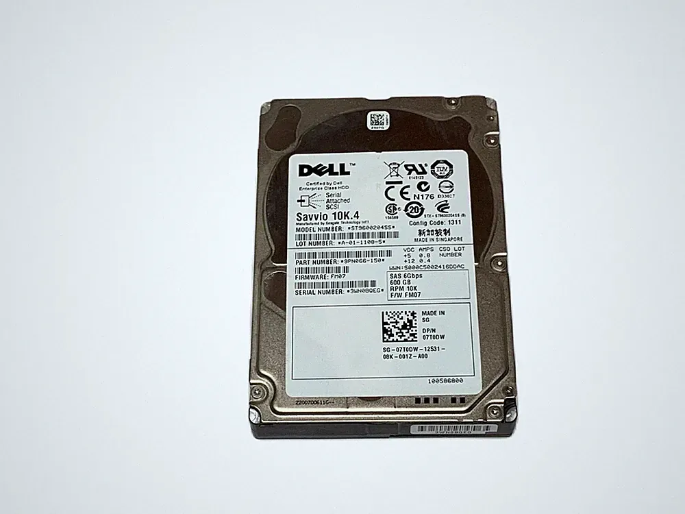 Dell 600GB 10K RPM SAS 6G HDD 2.5in SFF 6Gbps Hard Disk Drive