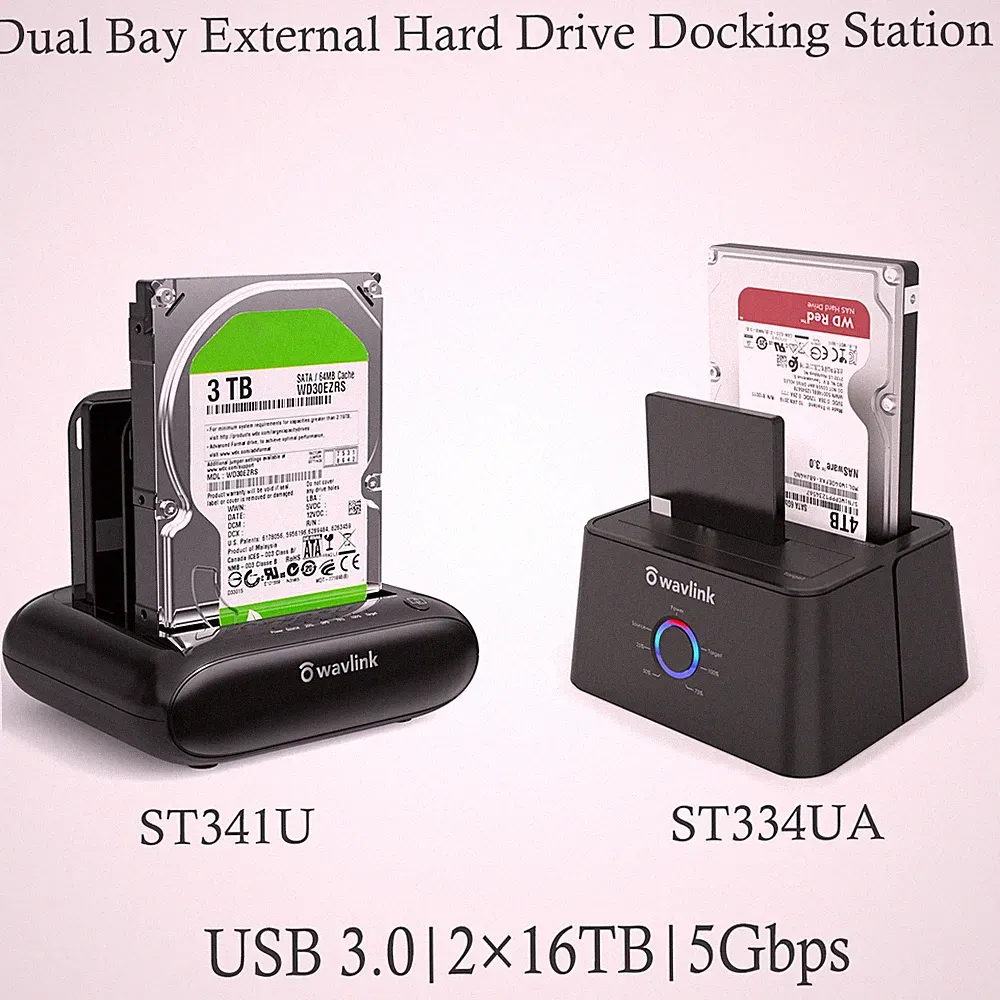 Dual Bay Docking Station SB 3.0 to SATA for 2.5/3.5" HDD/SSD with Offline Clone