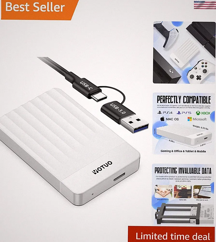 Durable 320GB External Storage for Laptops, PCs & Gaming - USB 3.0 Ready