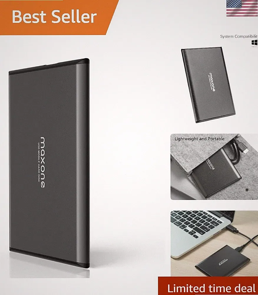 Durable 500GB External Hard Drive - Ultra Thin, High-Speed USB 3.0 Performance