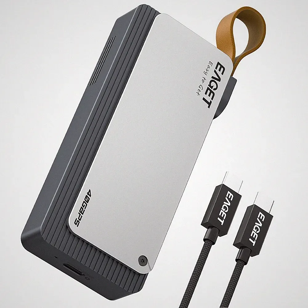 EAGET 40Gbps M.2 NVMe SSD Enclosure with Cooling Fan Compatible Thunderbolt 4/3