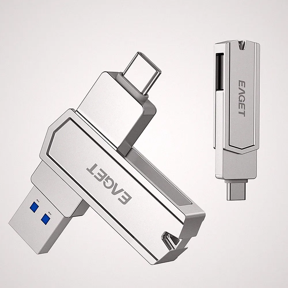 EAGET USB Flash Drive 2-in-1 USB 3.2 Gen 1 USB-C & USB-A Up 150MB/s Memory Stick