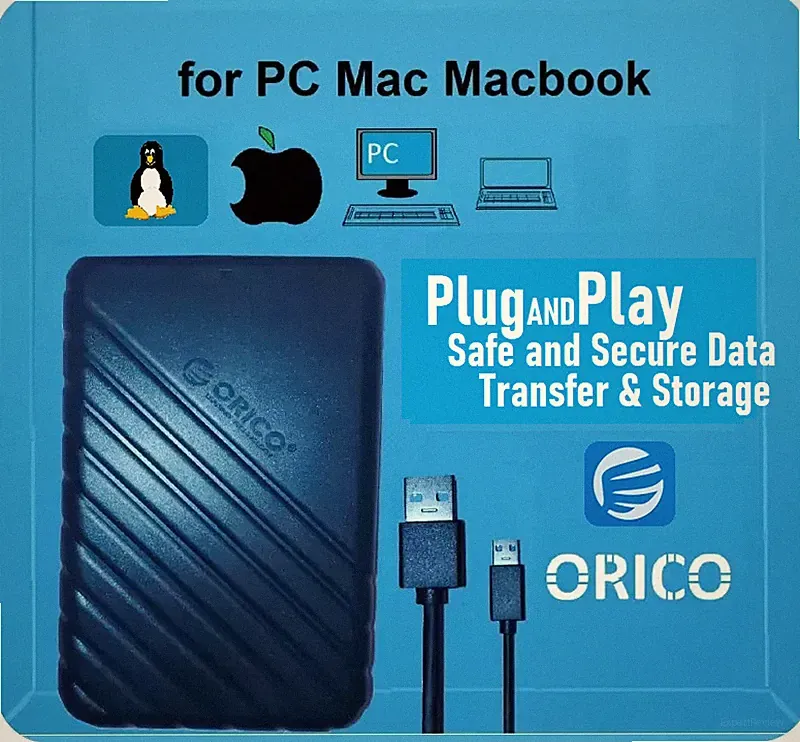 External 1TB Hard Drive USB 3.0 for MacBook Mac Laptop PC Windows Plug n Play