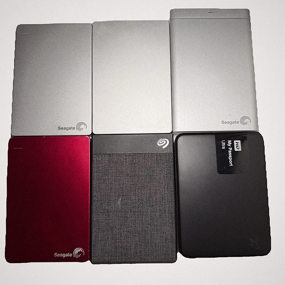 External Hard Drive Lot Of 6 Seagate 500GB, 1TB, 2TB Untested/Unknown Contents.