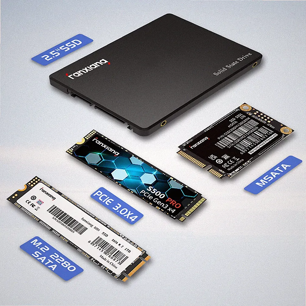 Fanxiang 2.5" SATA SSD 1TB MSATA M.2 NGFF 2TB NVME Internal Hard Drive SSD Lot