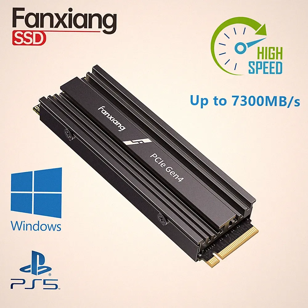 Fanxiang 4TB M.2 SSD PS5 NVMe PCIe 4 x 4 SLC 7300MB/s Solid State Drive Heatsink