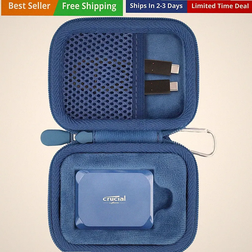 for Crucial X10 / X9 / X9 Pro / X10 Pro 1TB/2TB/4TB/8TB Portable SSD Hard Cas...