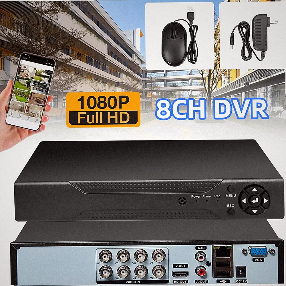 H.265 1080P 4/8 Channel DVR for Home Security Camera System with Human Detection