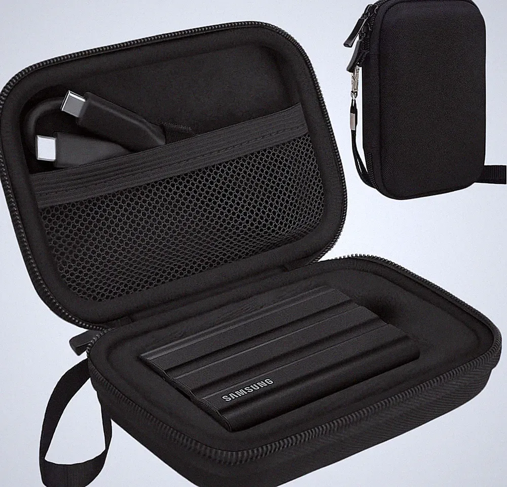 Hard Carrying Case for 500GB 1TB 2TB 4TB USB 3.2 External SSD, Shockproof Storag