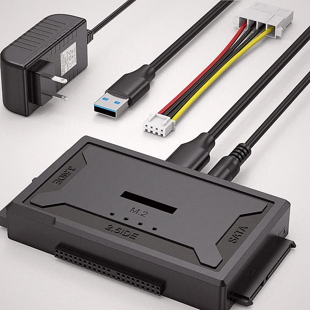 Hard Drive Reader 4-in-1, M.2 SATA IDE to USB Docking Station, 10Gbps NVME Do...